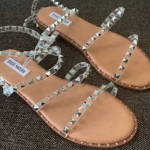 Steve Madden Travel Sandal Studded Clear